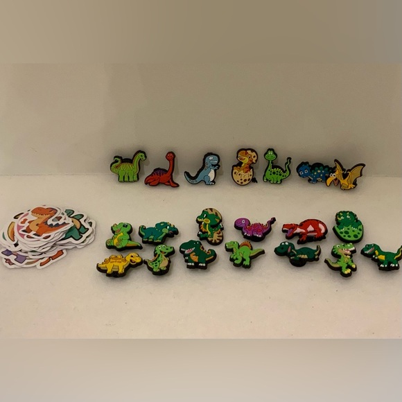 Colorful Dinosaur Crock Charms with Dinosaurs 🦕 Stickers - Picture 1 of 5